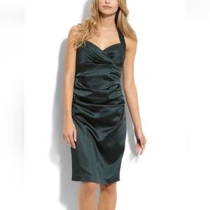 SUZI CHIN For Maggy Boutique Black Pleated Halter Dress Size 6